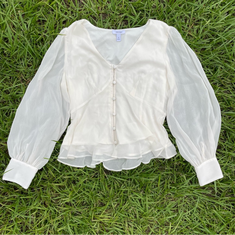 Nine West Off White Blouse